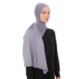 Hijab Scarf for Women - Jersey Hijab Head Scarf - Muslim Headscarf - Headwrap for women, Hijabs Scarves – Premium Jersey Quality 180x70 cm Anthracite