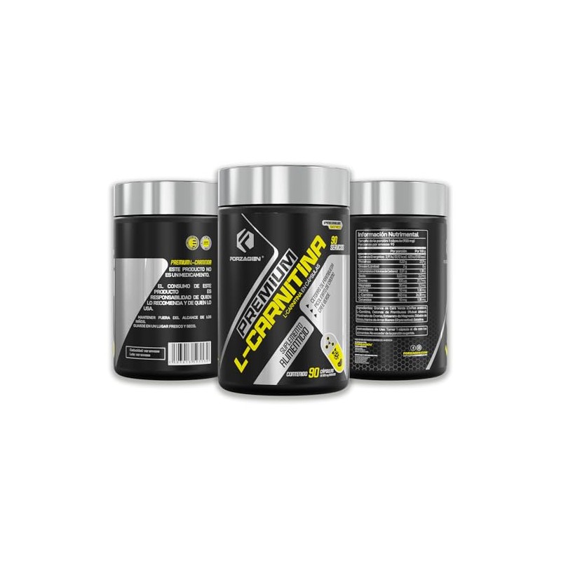 Forzagen L-Carnitina Premium, 90 Cápsulas, Suplemento Termogénico con Cetonas de