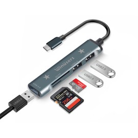 Winusers USB C to SD/TF Card Reader/Writer/OTG Adapter,USB 3.0 HUB, Micro SD Memory Card Reader,Type C to SD Card Reader,Compatible with MacBook Camera Android Windows Vista and Other Type C Device