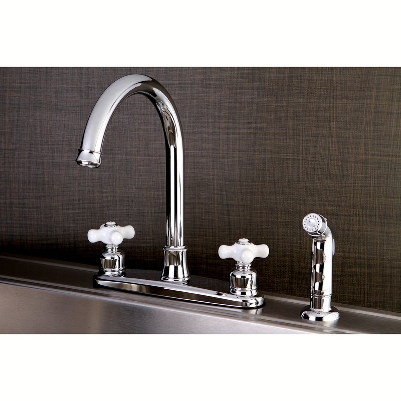 Kingston Brass FB7791PXSP Victorian 8-inch Centerset Kitchen Faucet, Chrome