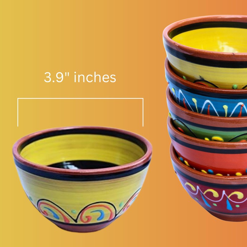 Cactus Canyon Ceramics Salsa Bowls - Spanish Terracotta Multicolor Decor