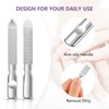 VICASKY 2pcs Diamond Nail File Set Stainless Steel Double Side
