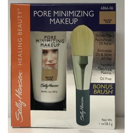 Sally Hansen 4 Sally Hansen Pore Minimizing Makeup (Nude Tan) with Bonus Brush 1 Oz 6866-06
