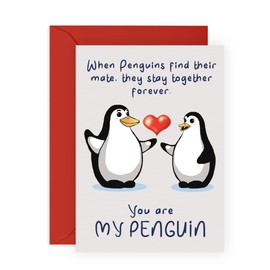 CENTRAL 23 Wedding Anniversary Card - Husband Birthday Card - 'You Are My Penguin' - Happy Anniversary for Boyfriend Girlfriend Wife - Comes With Stickers Made In The UK