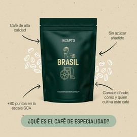 Incapto Specialty Coffee Beans | Single Origin Brazil | Espresso 100% Arabica | Specialty Coffee 84 Points SCA | Traditional Roasted Bean Coffee | Plantation Minas Gerais, Fazendas, 500g