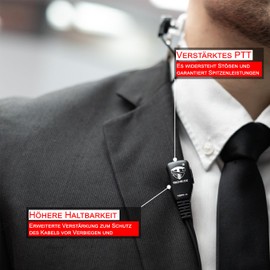 TechSide Midland Transparent 2 Pin Pneumatic Headset Microphone | for Radios | Compatible with G7 Pro G8 G9 Pro M24 M24 Plus M48 M99 G6 XT G7 XTR | Security Monitoring SoftAir