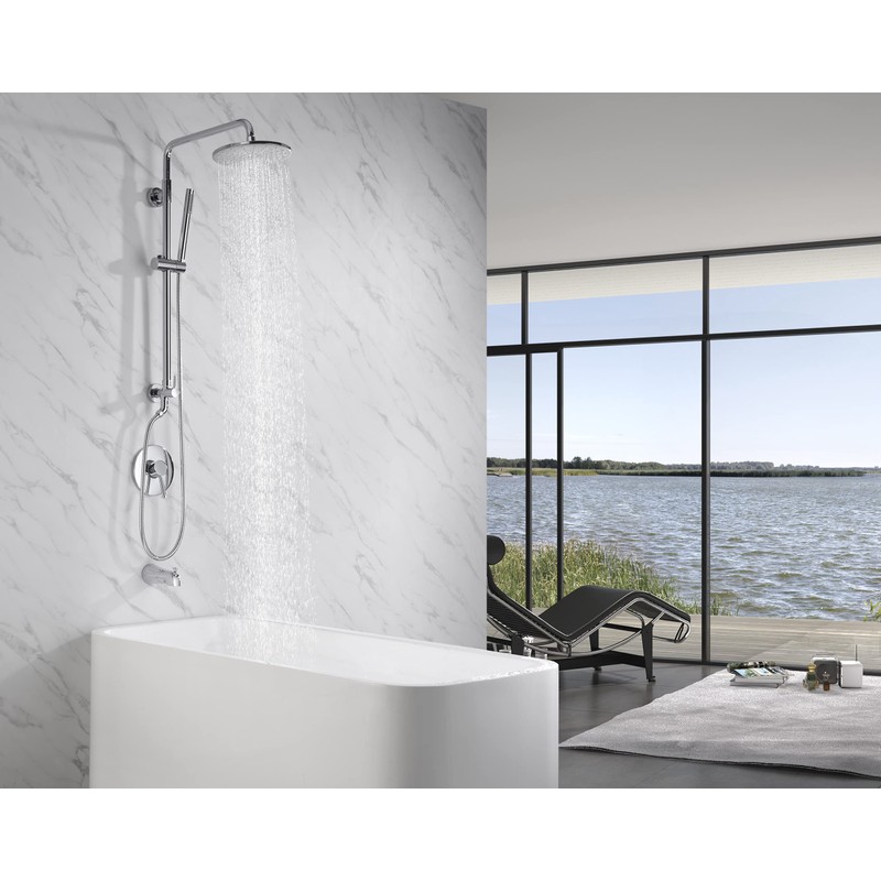 sumerain Retrofit Rain Shower Heads System with 9 Inch Shower