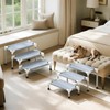 13 Inch 3-Tier Dog Stairs, Cotton Fabric Steps with Non-Slip