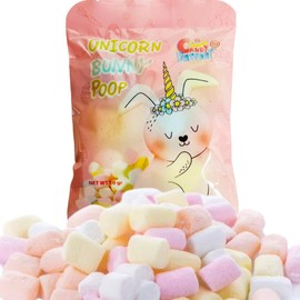 Easter Unicorn Bunny Poop Colorful Marshmallow Candy 36 Single Serve Packs in Bags, Unicorn Bunny Birthday Party Favor for Kids, Gluten Free