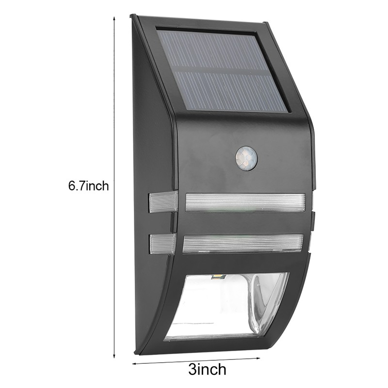Solar Powered PIR Motion Sensor 2 LED Path Wall Light
