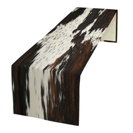 YCness Cow Print Table Runner, Brown Cowhide Print Western Style Table Runner Country Farmhouse Cottage Cow Patten Table Decoration for Home Kitchen Dining, 13x7013x70 Inch