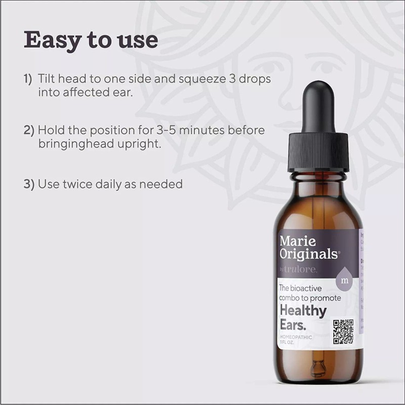 Marie Originals Organic Oil for Ear Infections - Natural Eardrops,