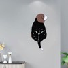 Wall Clock Self Adhesive Waterproof 3D Effect Silent Movement Dog