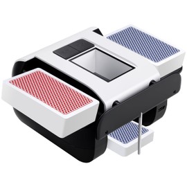 Richwon Automatic Card Shuffler, Rechargeable 1-2 Deck Card Dealer Machine, Low Noise Electric Casino Shuffler for UNO, Blackjack, Texas Hold'em, Home Card Games