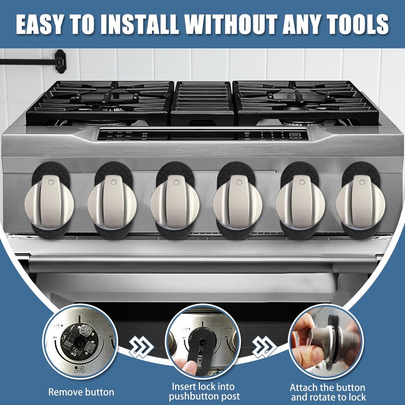 Silicone Stove Knob Safety Locks - Child Proof Oven Knob