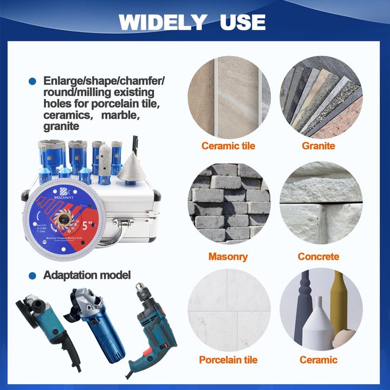 BRSCHNITT Diamond Core Drill Bit Set - Tile Hole Saw