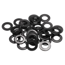 sourcing map 50 Pcs M6 Black Flat Washers, 12mm Outer Diameter, 304 Stainless Steel Metal Washer for Screws Bolts