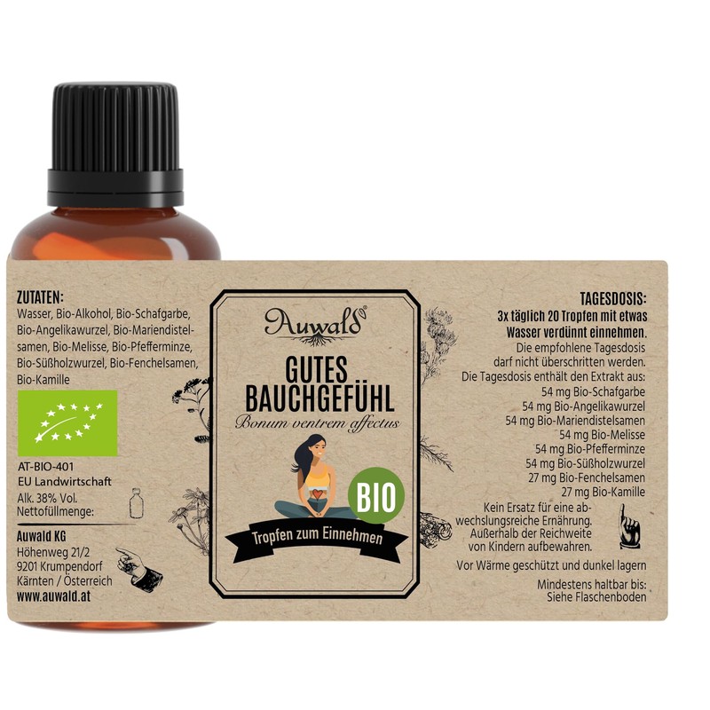Auwald Good Gut Feel Drops Organic - High Quality Extract,
