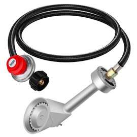 Samplife Propane Burner Head- 4FT 20 PSI Adjustable High Pressure Propane Regulator with Hose and Brass Fitting for Outdoor Cooking
