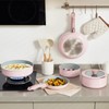 Vkoocy Pink Non Stick Pot and Pan Sets with Removable