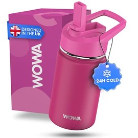 Kids Insulated Water Bottle with Straw & Spout Lid – Leak-Proof Stainless Steel Thermos for School & Sports – BPA-Free, Double Wall Vacuum Bottle Keeps Drinks Cold 12H – 350ml