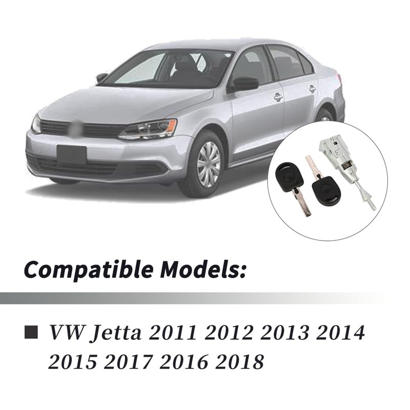 Getfarway Door Lock Cylinder Assy 5C6800375 Compatible with VW Jetta