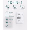 Addtam Surge Protector Outlet Extender, 6-Outlet Splitter with 4 USB