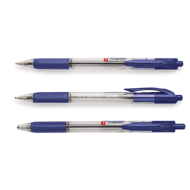 Cello Ballpoint Blue Pen, Pack of 12 Ballpoint Pens, Smooth