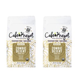Cafe Kreyol Organic Zombie Desert | 12 oz - Haitian Blue Medium Roast Coffee - Whole Bean – Low Acidity, Creamy Body & Hazelnuts with a Smooth Finish, USDA Certified Organic (2 Pack)