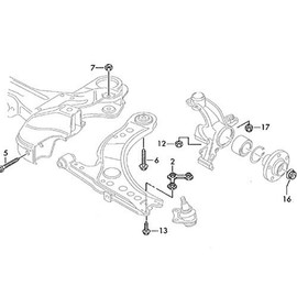 Volkswagen N01 508 16, Suspension Stabilizer Bar Link Nut