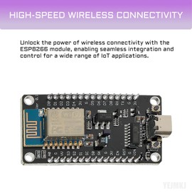 YEJMKJ ESP8266 Serial Wireless Module CH340 ESP-12E NodeMCU LUA WiFi V3 Internet Development Board Compatible with Arduino IDE, Micropython