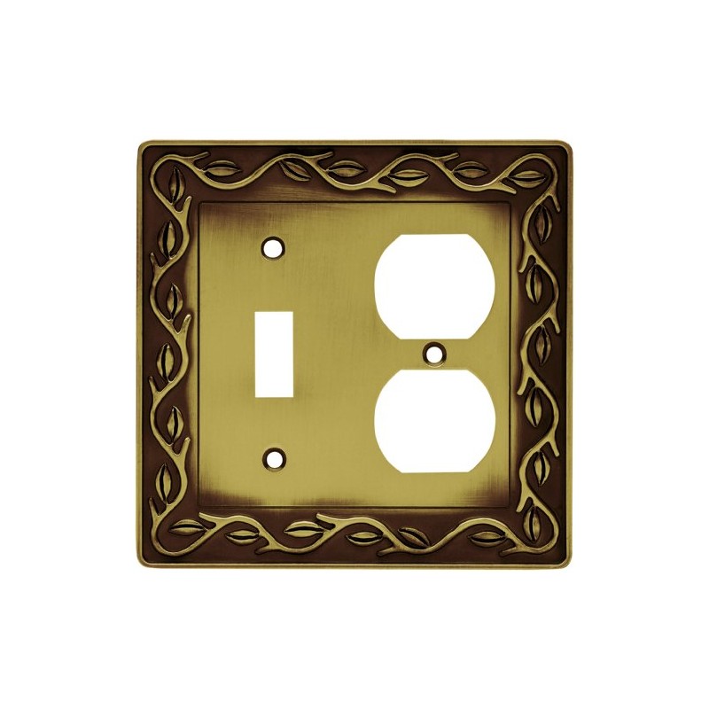 Liberty Hardware 64191 Leaf and Vine Single Switch/Duplex Wall Plate,