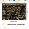 5Pcs 40th Birthday Wrapping Paper,50 * 70cm Gold Black Wrapping