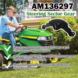 John Deere Steering Sector Gear fits John Deere X300 X320 X340 AM136297 M151206