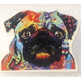 Pug Dog Funny Panic Face Multicolor Flat Acrylic Pin Tie Tac Jewelry