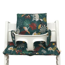 LUCCA kids Seat Cushion for Stokke Tripp Trapp High Chair - Laminated Coating for Easy Cleaning (Dungle Turquoise)