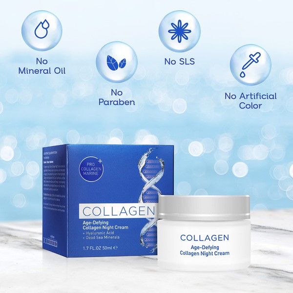 Edom perfect Collagen Age-Defying Night moisturizer Cream, for all skin types 1.7 fl.oz