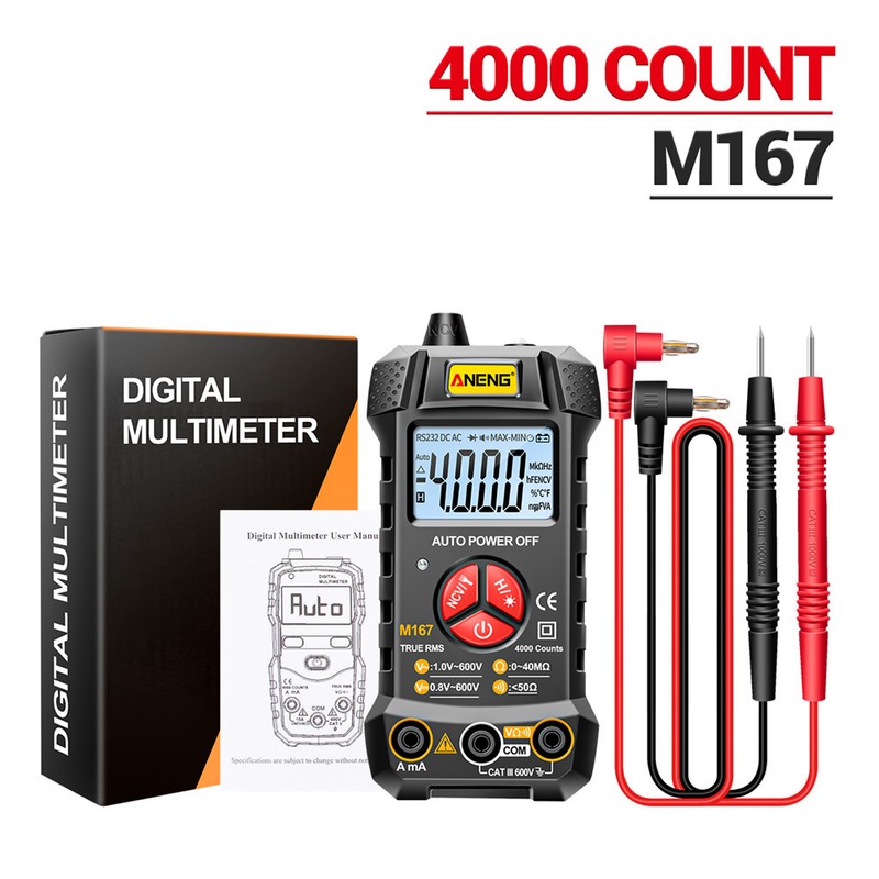 ANENG M167 Smart Digital Multimeter Auto Recognition 4000 Counts Voltmeter