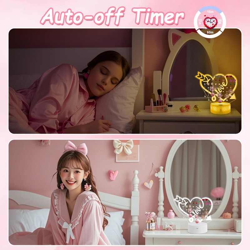 CoolGift Mart Romantic Love Arrow 3D Luminous Desktop Earring Organiser