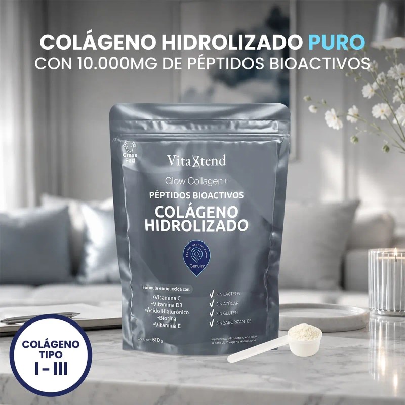Colágeno Hidrolizado 50 Días Vit C D3 E Biotina Ah