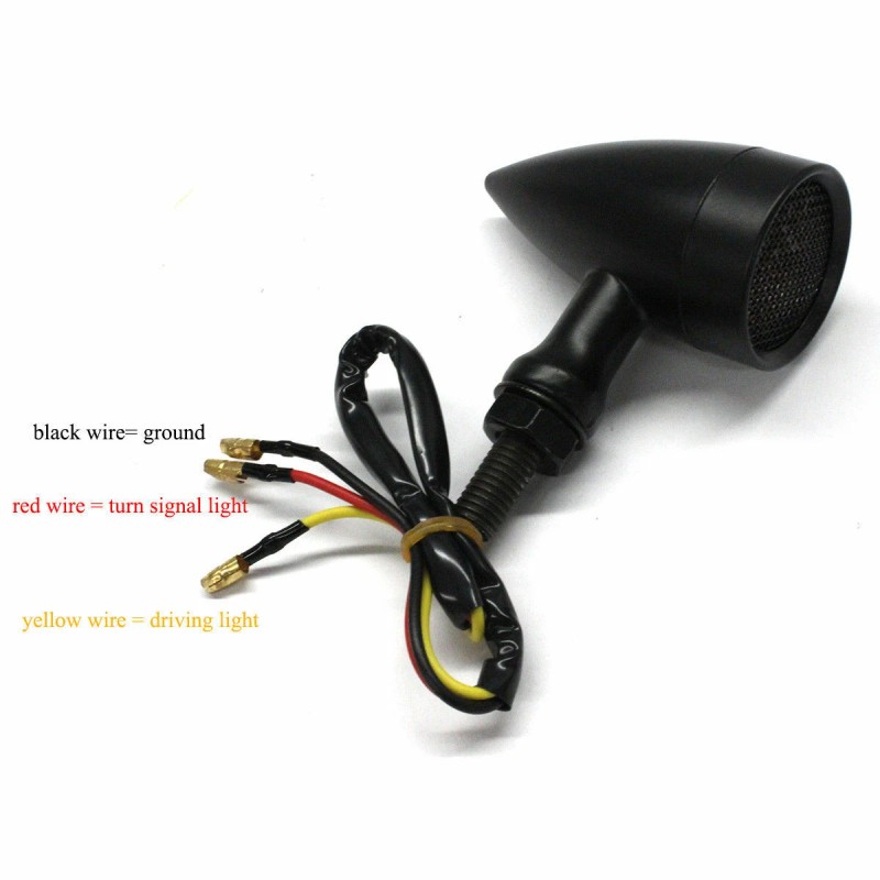 KEEPDSGN Motorcycle Black Bullet LED Brake Blinker Turn Signal Tail