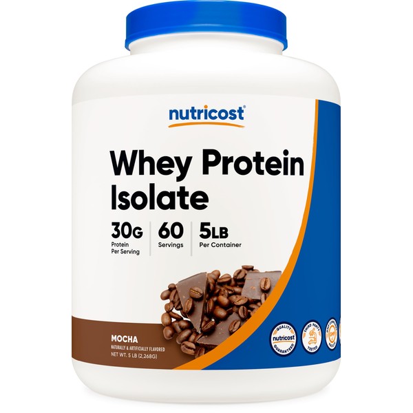 Nutricost Nutricost Whey Protein Isolate (Mocha) 5LBS - Gluten Free