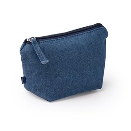 Blue Hippie Recycled Denim Travel Toiletry Bag with Matching Zip, blue, hippie