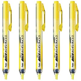 Pentel Highlighter, Handy-Line S, Yellow, XSXNS15-G, 5-Pack
