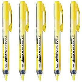 Pentel Highlighter, Handy-Line S, Yellow, XSXNS15-G, 5-Pack