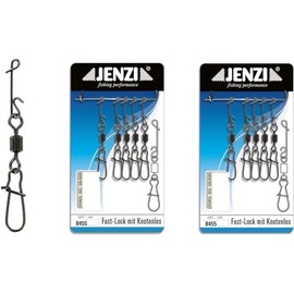 Jenzi Set: 2 Packs (10 Swivel Carabiner) Knotless Connector with Swivel Burnished Size 8, 20 kg + Petri Heil! Sticker