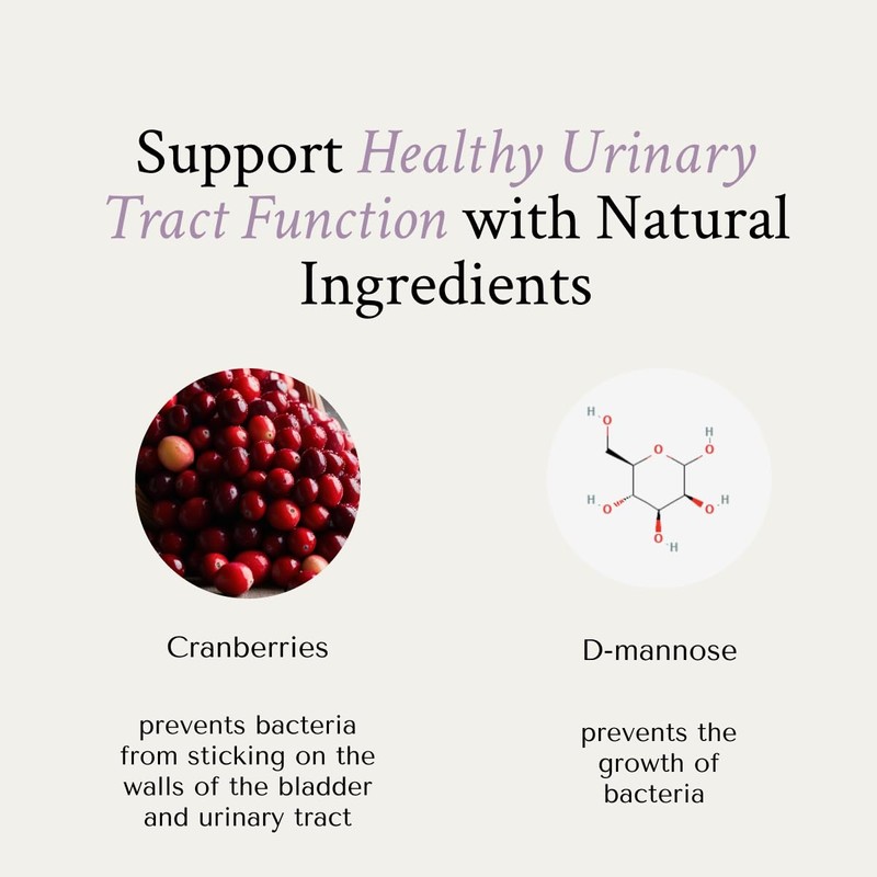 NeuEve Urinary Support Cranberry and D Mannose Supplements for Urinary