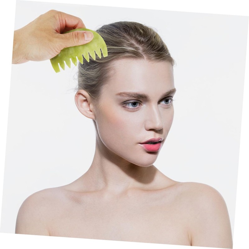 TOVINANNA Hair Comb 2pcs Natural Jade Massage Combs for Hair