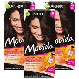 Garnier Movida intensive tint, color no. 45 dark brown, without ammonia 3-pack (3 x 250 g)
