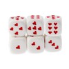 WeLoveDice - Dice White with Red Hearts - Made in